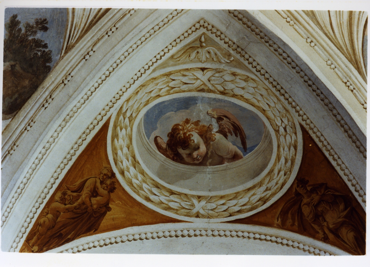 motivo decorativo (dipinto) - ambito napoletano (sec. XVII)