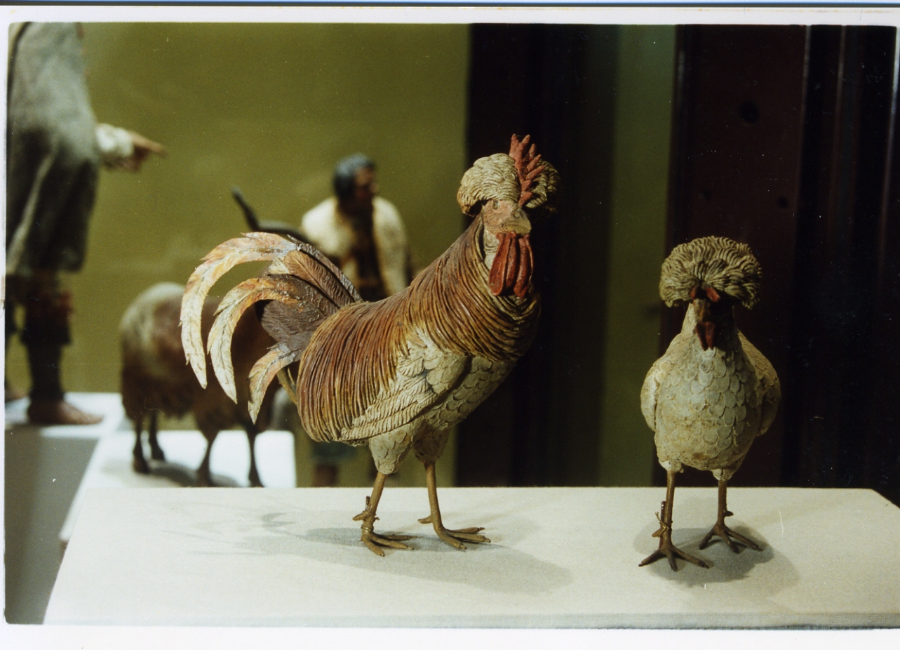 gallo con toupè (scultura miniaturistica) di Gallo Francesco (fine/inizio secc. XVIII/ XIX)