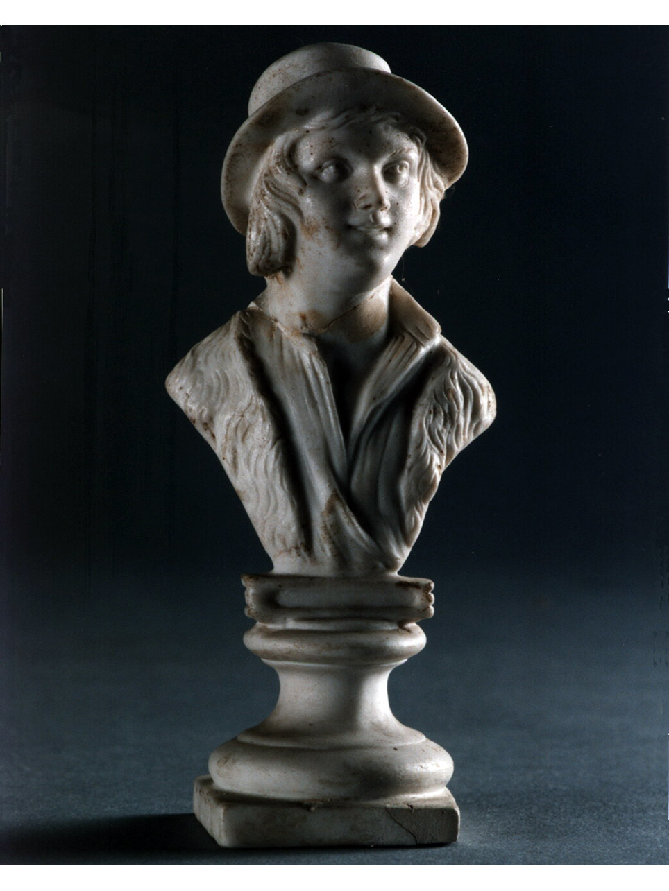 busto ritratto d'uomo (scultura miniaturistica) - manifattura napoletana (secc. XVIII/ XIX)