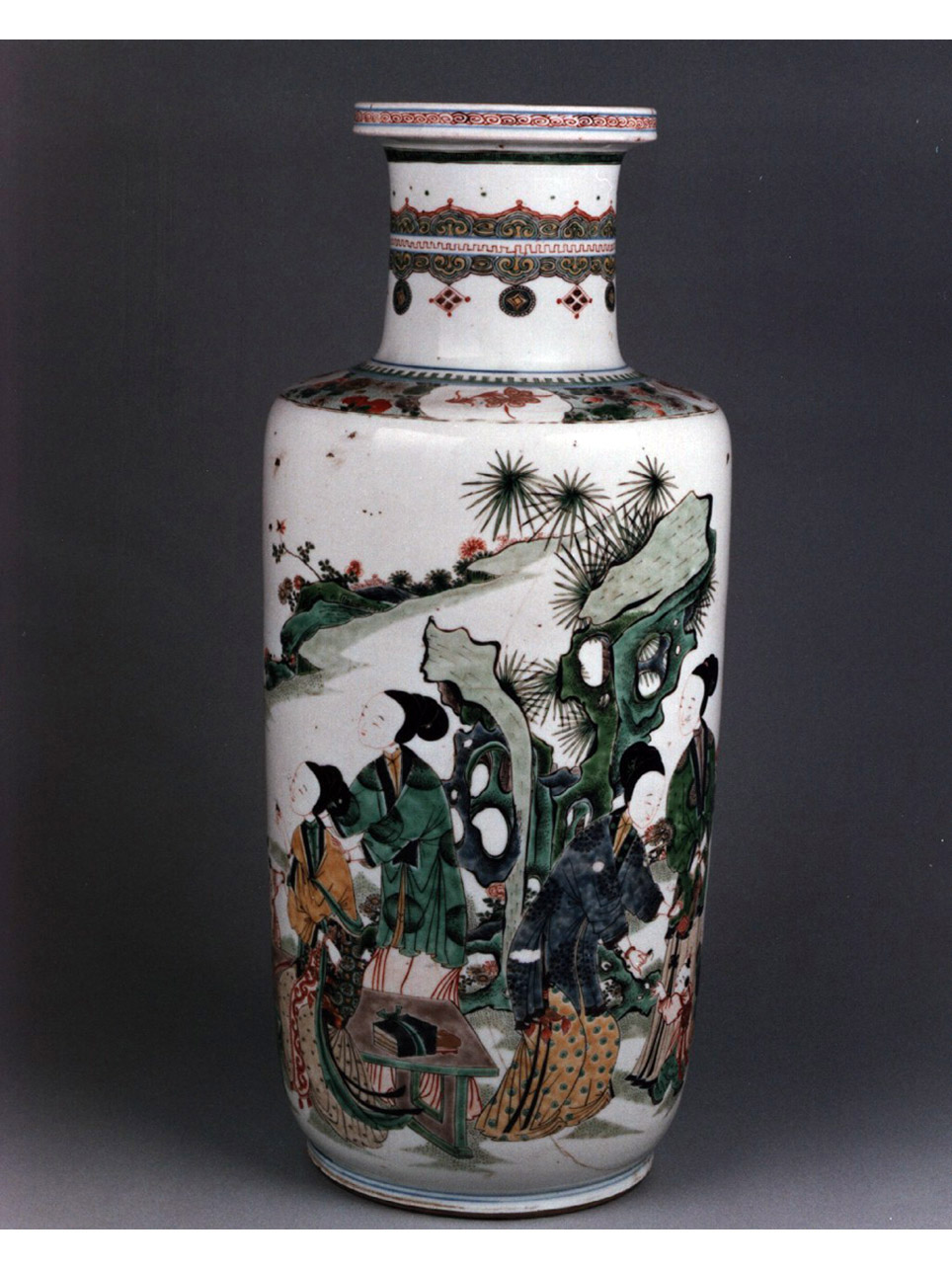 paesaggio con figure femminili e bambini (vaso) - manifattura cinese (secc. XVII/ XVIII)