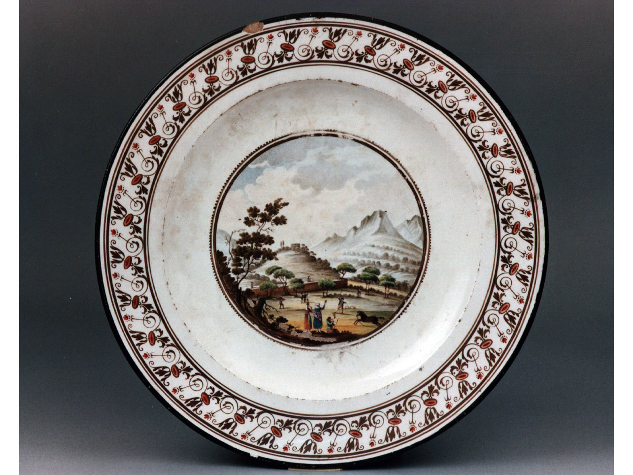 paesaggio (piatto) - Real Fabbrica di Napoli (secc. XVIII/ XIX)