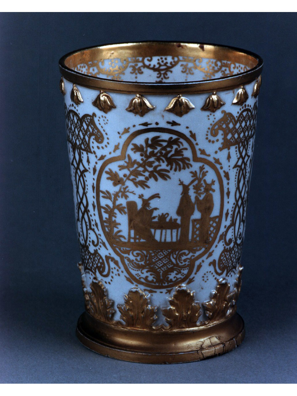 scena campestre con figure (bicchiere) - manifattura di Meissen (sec. XVIII)