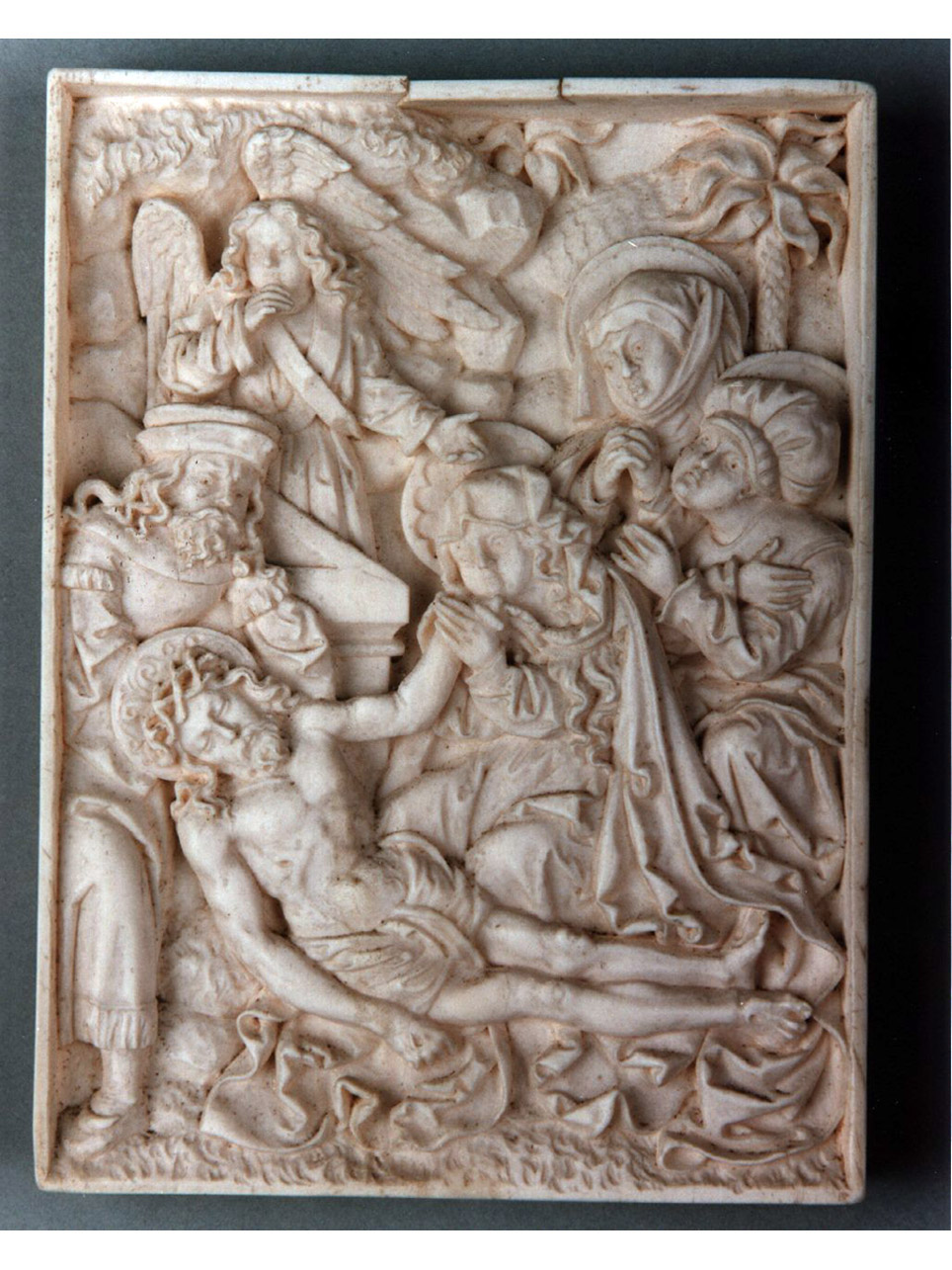 deposizione di Cristo nel sepolcro (placchetta) - bottega francese (primo quarto sec. XV)