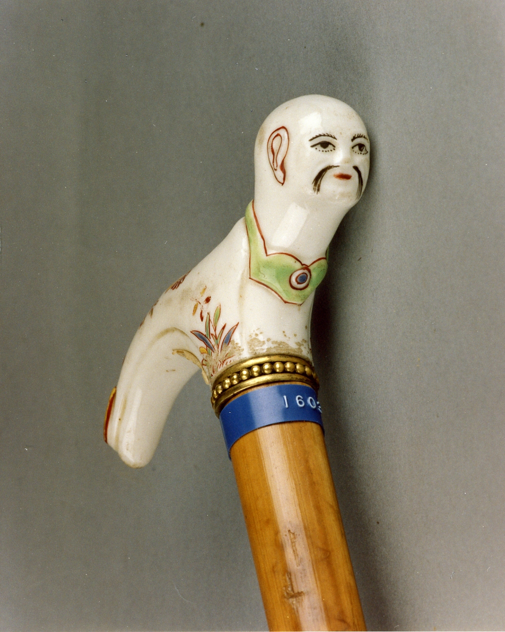 testa d'uomo (bastone) - manifattura francese (seconda metà sec. XVIII)