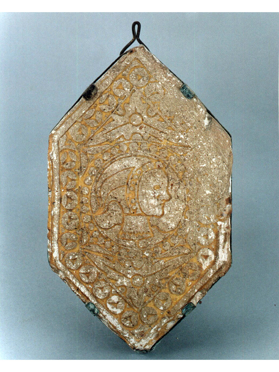 motivi decorativi (mattonella) - bottega inglese (secc. XIII/ XIV)