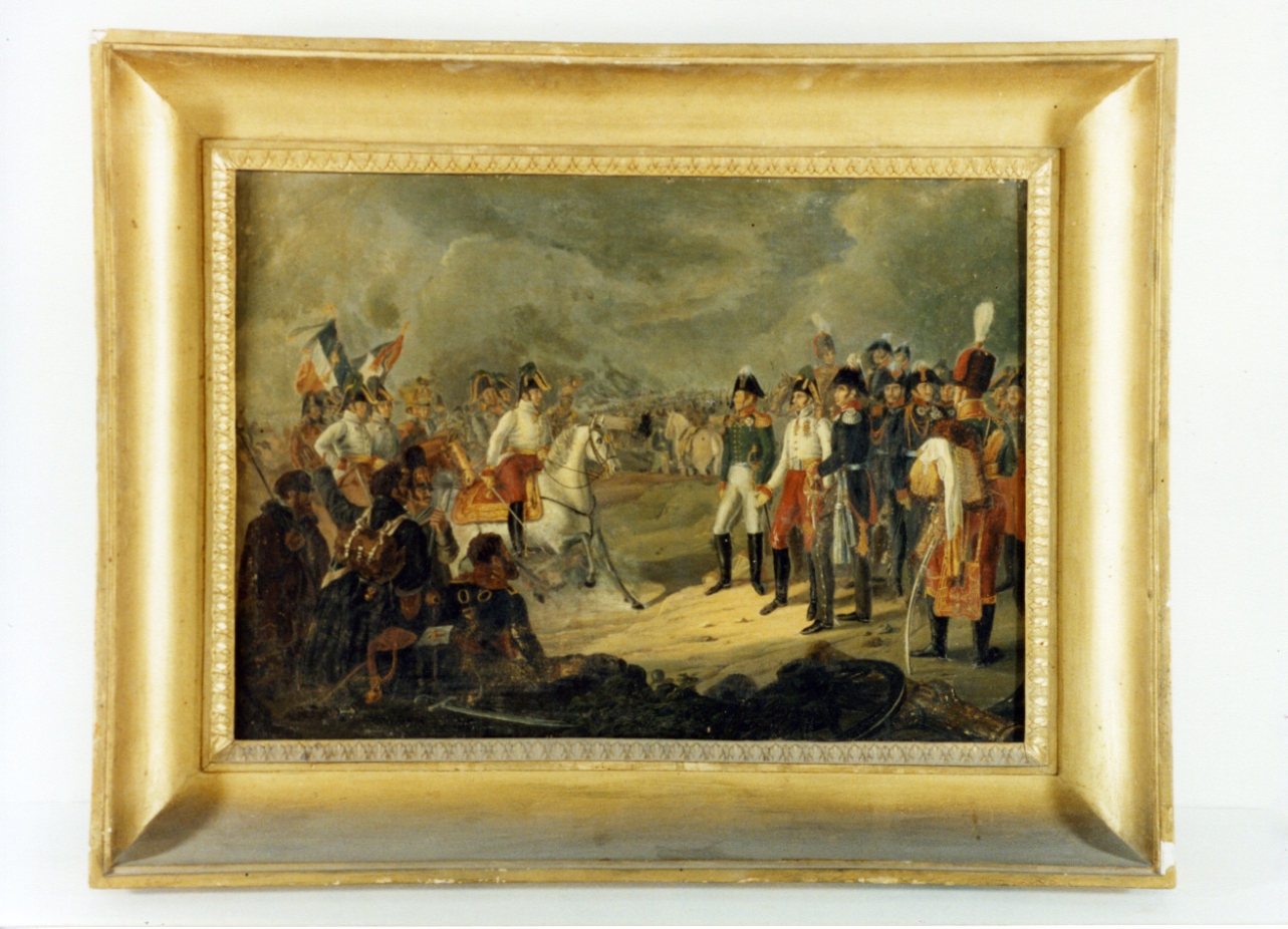 battaglia di Lipsia, scena di battaglia (dipinto) di Bardet Federico (sec. XIX)