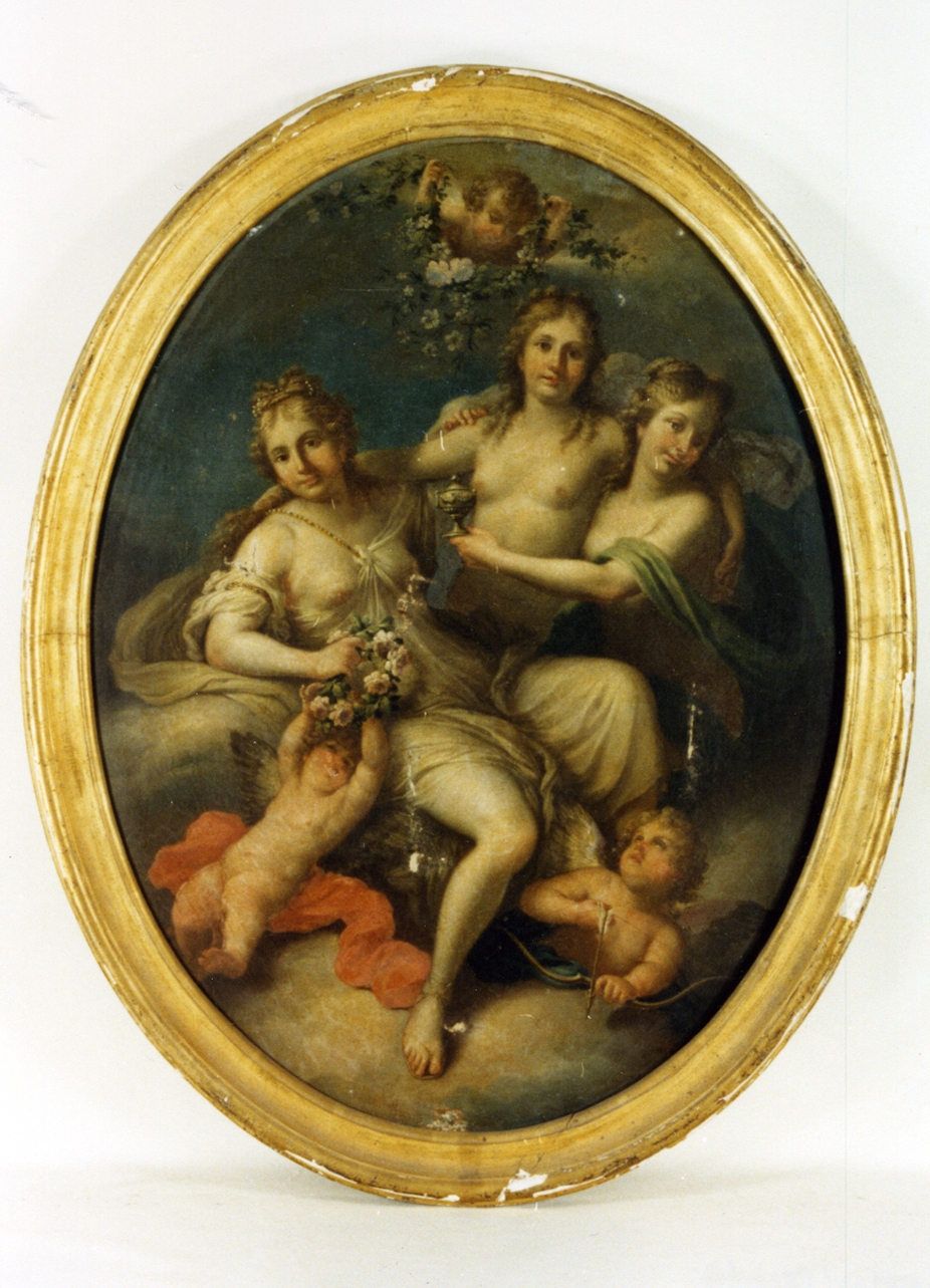 Cupido e le tre Grazie (dipinto) di Fischetti Fedele (fine sec. XVIII)
