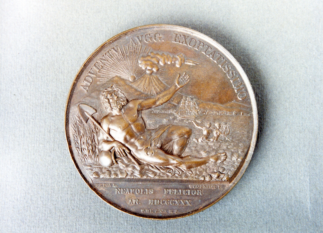 ritratto d'uomo (medaglia) di Rega Filippo, Catenacci Vincenzo, D'Andrea Francesco (sec. XIX)
