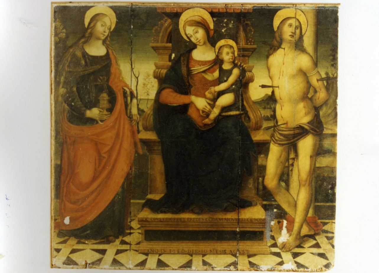 Madonna con Bambino e Santi (dipinto) di Sparano Stefano (sec. XVI)