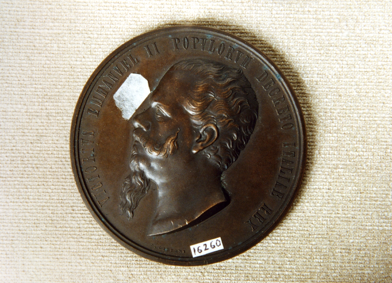 figura maschile (medaglia) - bottega italiana (sec. XIX)