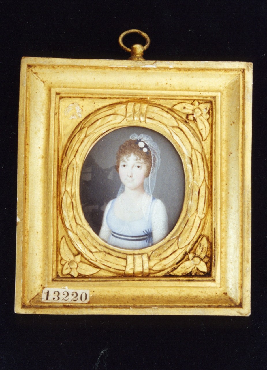 ritratto di donna (miniatura) - bottega italiana (sec. XIX)