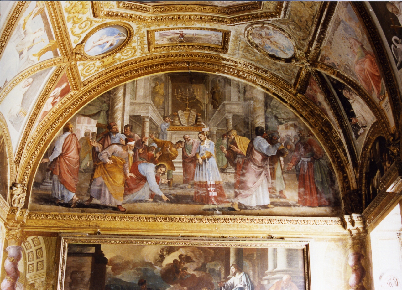 Cristo e l'adultera (dipinto) di Corenzio Belisario (inizio sec. XVII)