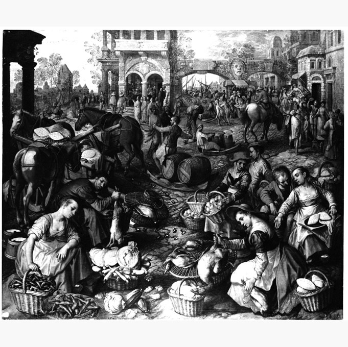 mercato in piazza (dipinto) di Beuckelaer Joachim (sec. XVI)