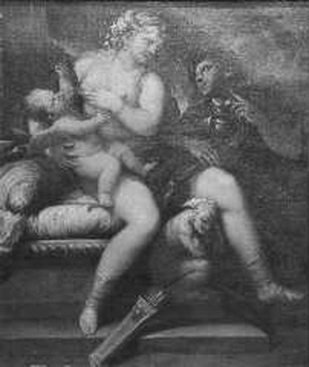 Marte e Venere con Cupido (dipinto) di Giordano Luca (terzo quarto sec. XVII)