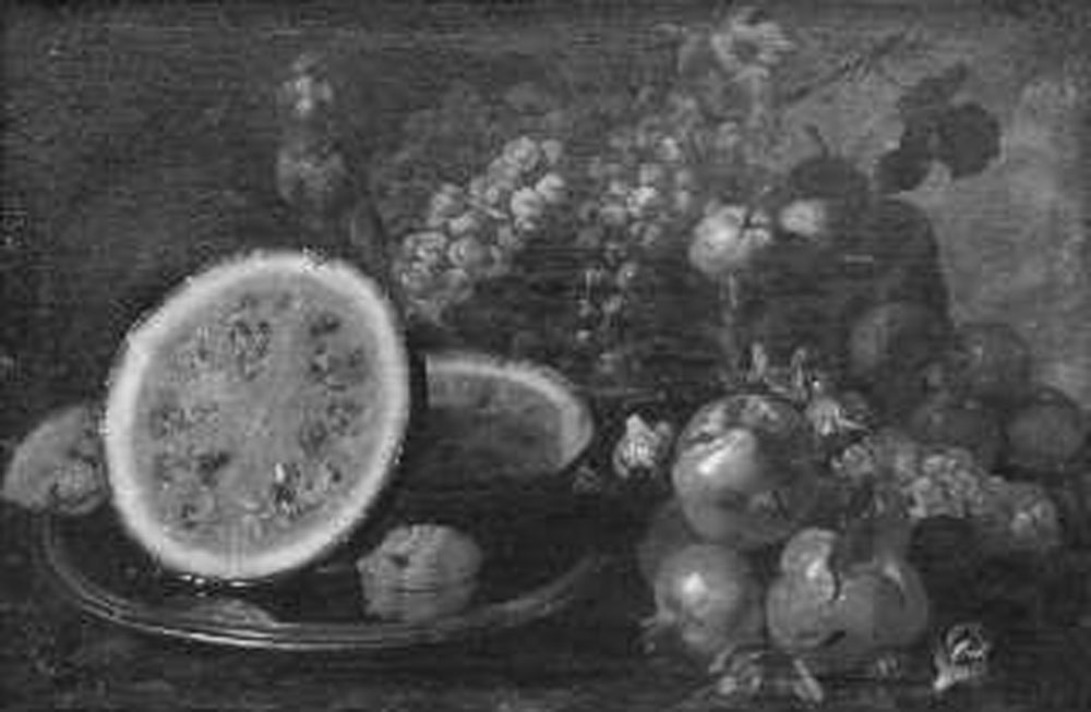 natura morta con frutta (dipinto) di Recco Giuseppe (fine sec. XVII)