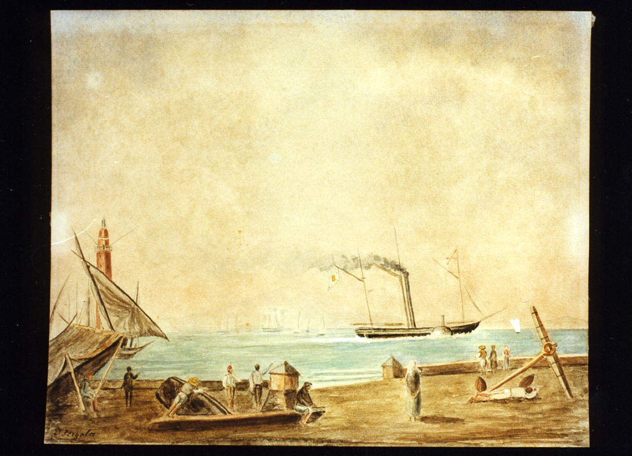 paesaggio marino (dipinto) di Fergola Salvatore (sec. XIX)