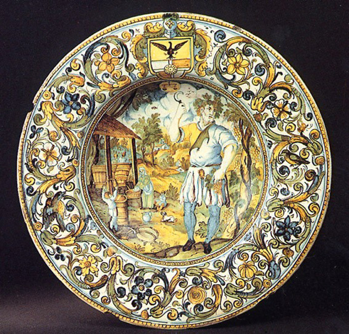 allegoria dell'autunno (piatto) di Grue Francesco (prima metà sec. XVII)