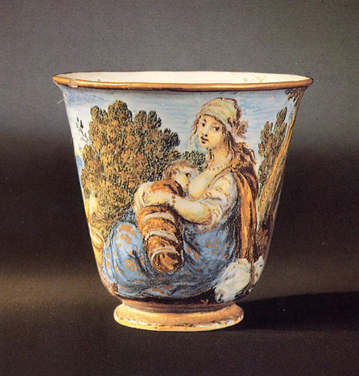 paesaggio (tazza, opera isolata) di Grue Carlo Antonio (sec. XVII)