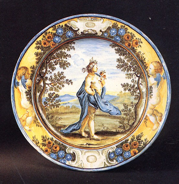 allegoria dell'autunno (piatto) di Grue Francesco Saverio di Giovanni (prima metà sec. XVIII)