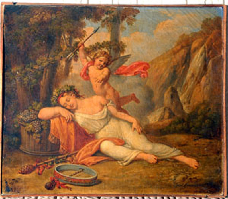 baccante dormiente (dipinto) di Cammarano Giuseppe (sec. XIX)