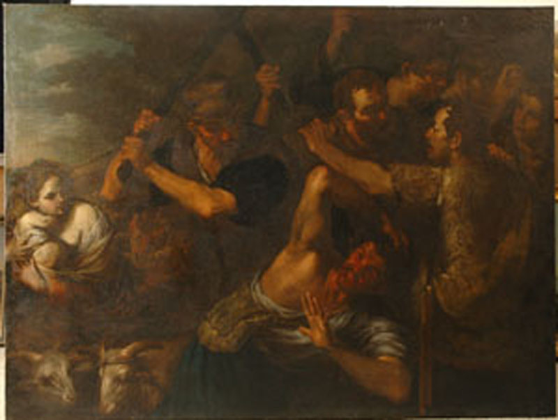 rissa fra pastori (dipinto) di De Lione Andrea (sec. XIX)