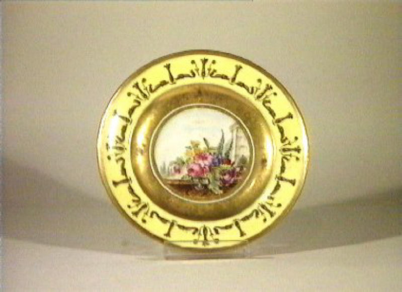 motivo decorativo floreale (piattino) - manifattura di Sèvres (secc. XVIII/ XIX)