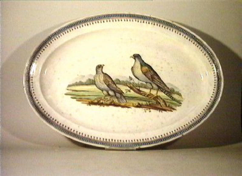 motivi decorativi vegetali e animali (piatto da portata) - manifattura Del Vecchio (sec. XIX)
