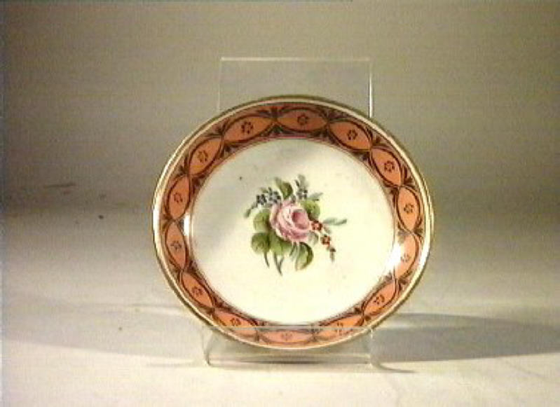 motivi decorativi floreali (piattino) - manifattura Poulard Prad (sec. XIX)