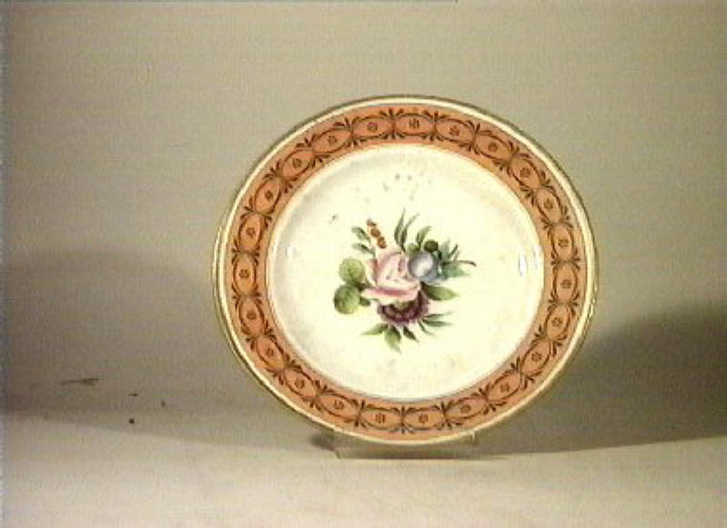 motivi decorativi floreali (piatto) - manifattura Poulard Prad (sec. XIX)