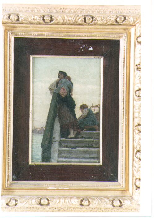 Figura di donna con bambini, figura femminile (dipinto) di Milesi Alessandro (sec. XX)