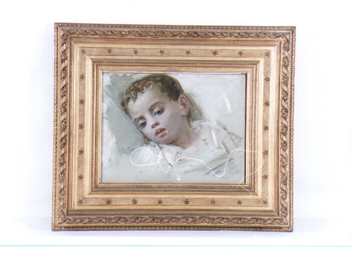 Il figlio morente, ritratto di bambino (dipinto) di Toma Gioacchino (sec. XIX)