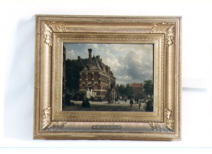 veduta di città (dipinto) di Springer Cornelis (sec. XIX)