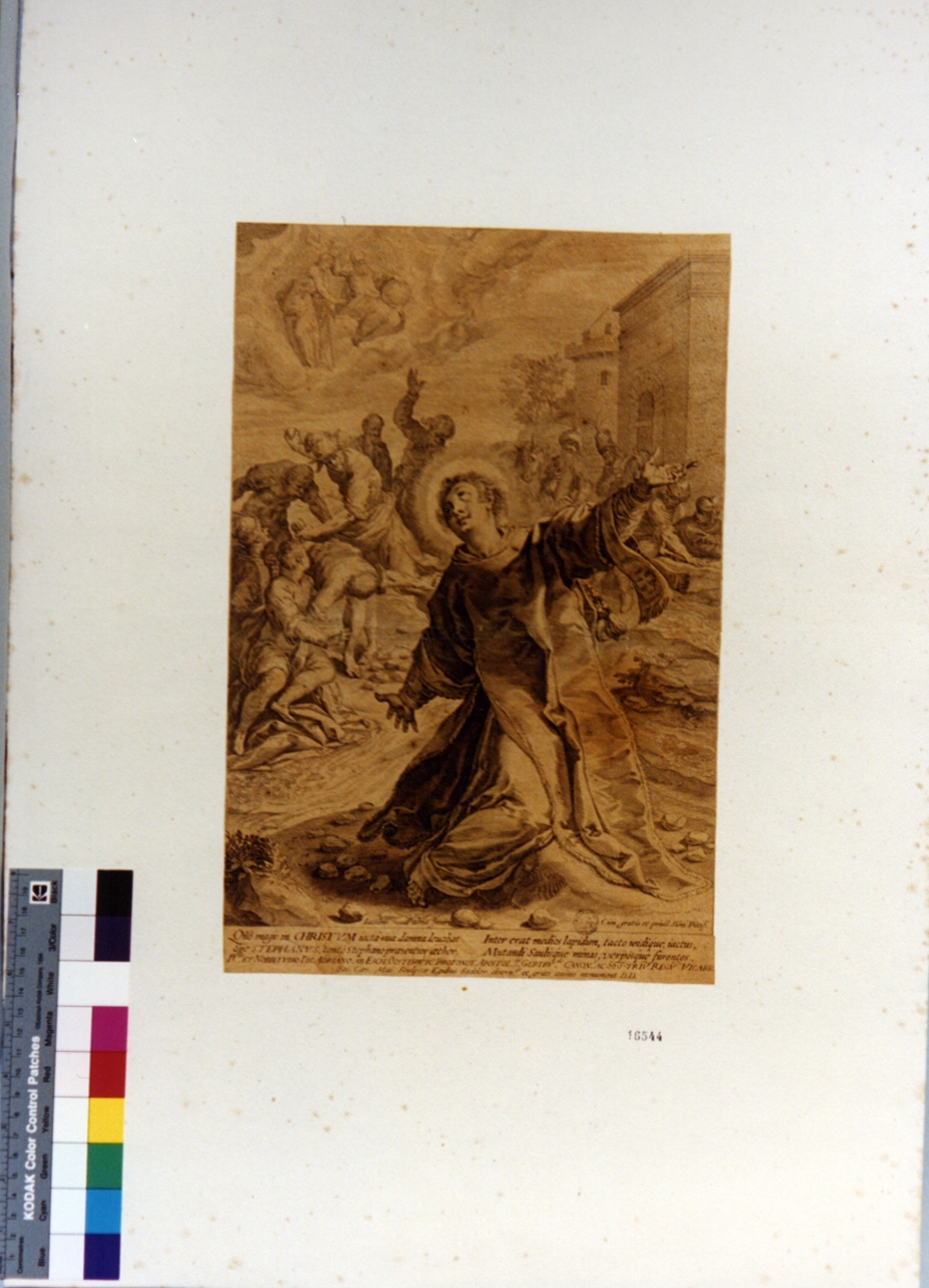 lapidazione di Santo Stefano (stampa) di Sadeler Aegidius, Negretti Jacopo detto Jacopo Palma il Giovane (sec. XVII)