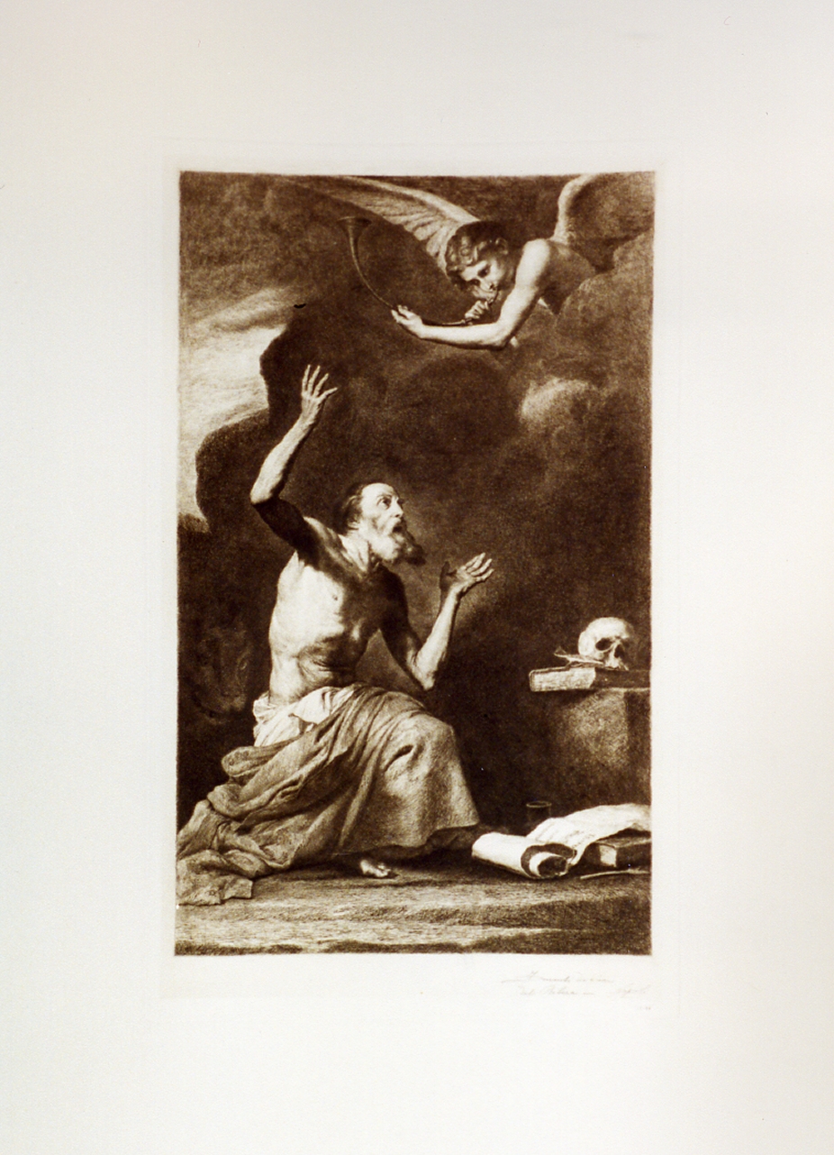 San Girolamo ha la visione degli angeli che suonano le trombe del Giudizio (stampa) di Duranti Francesco (secc. XIX/ XX)