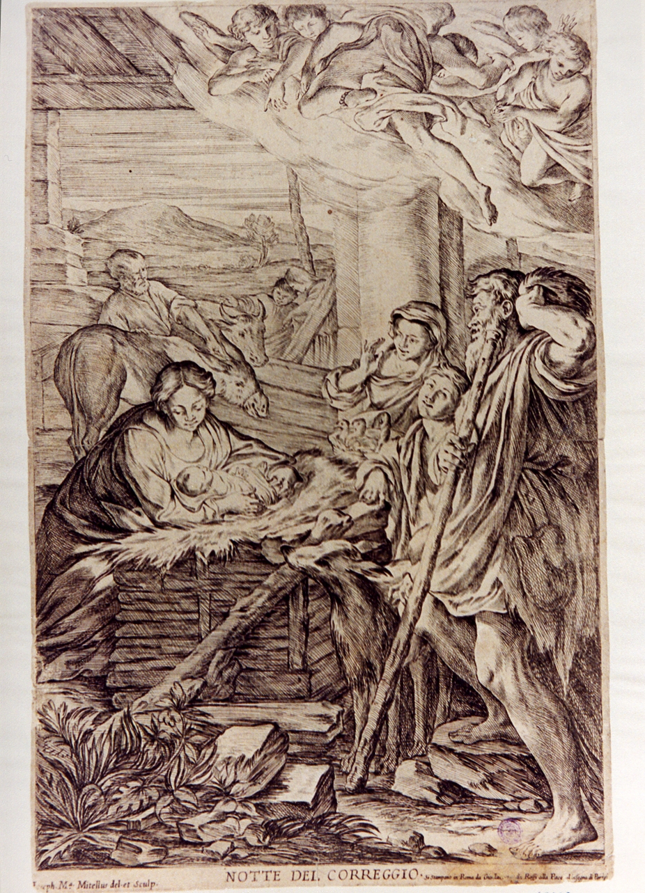natività di Gesù (stampa) di Mitelli Giuseppe Maria (seconda metà sec. XVII)