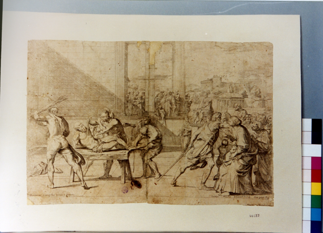 flagellazione di Sant'Andrea (stampa) di Maratta Carlo (seconda metà sec. XVII)