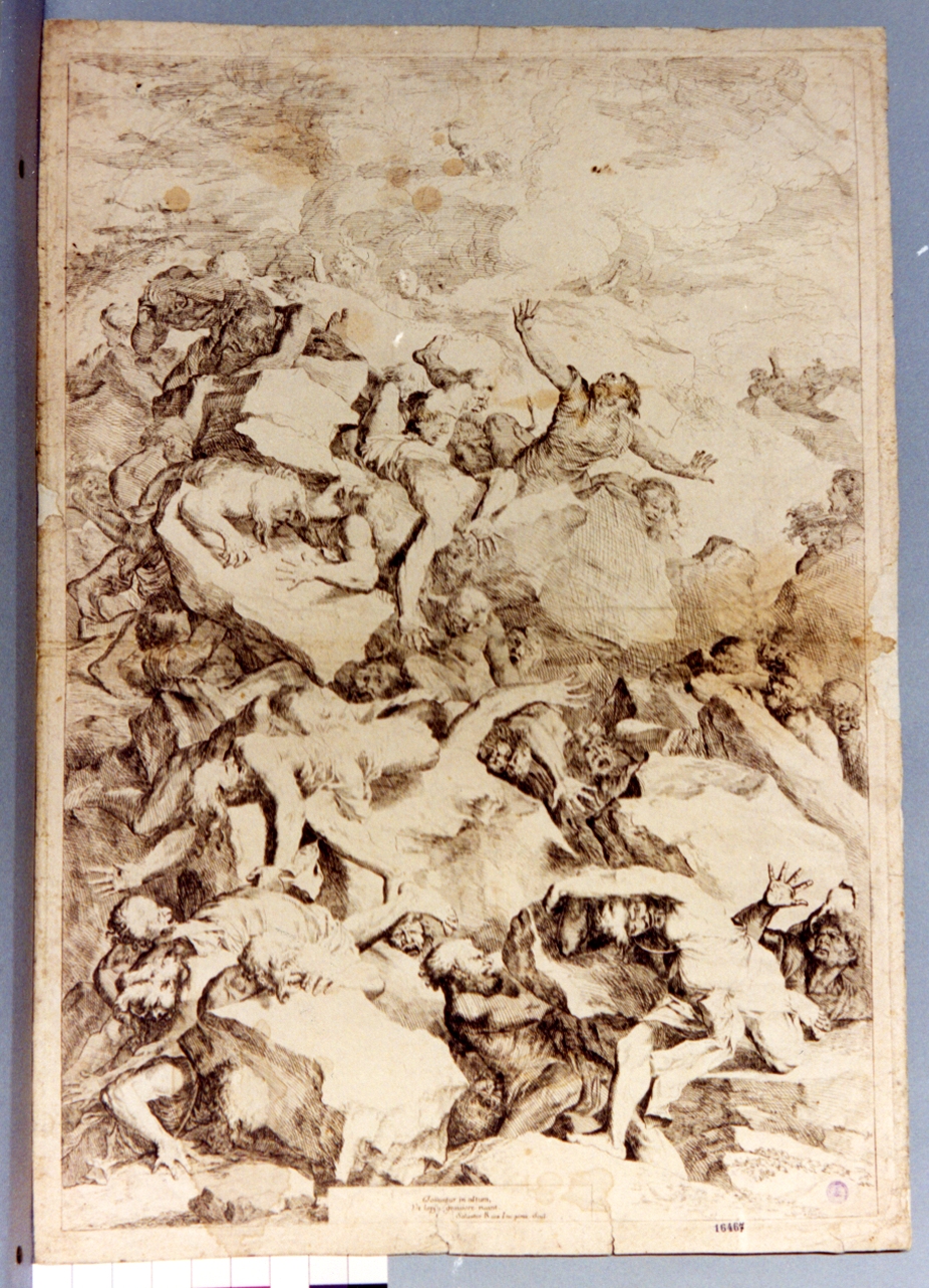 caduta dei Giganti (stampa tagliata) di Rosa Salvator (sec. XVII)