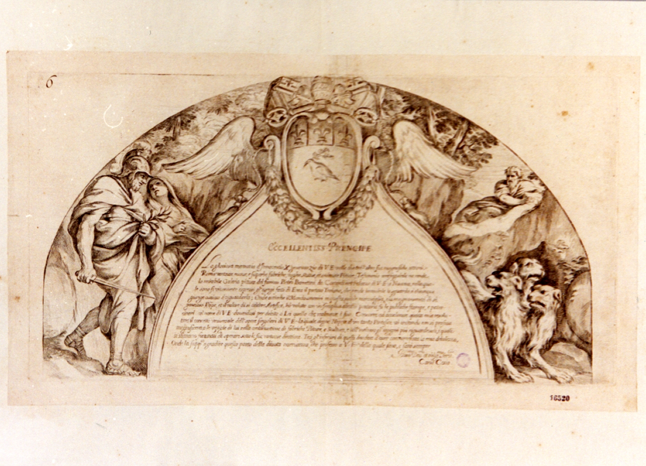 Enea e la Sibilla Cumana agli inferi (stampa) di Cesio Carlo (sec. XVII)