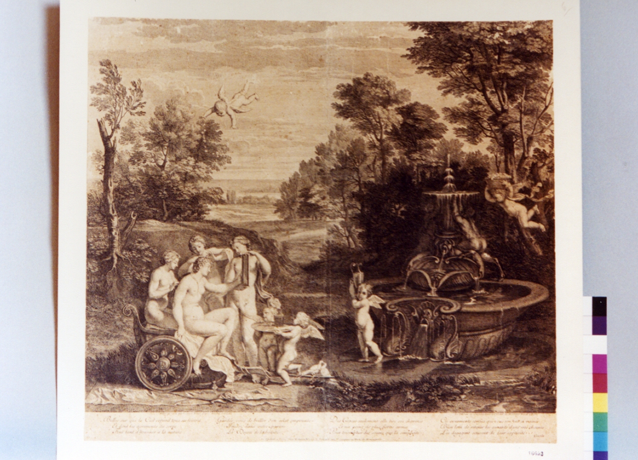 Venere al bagno (stampa) di Picart Bernard (sec. XVIII)
