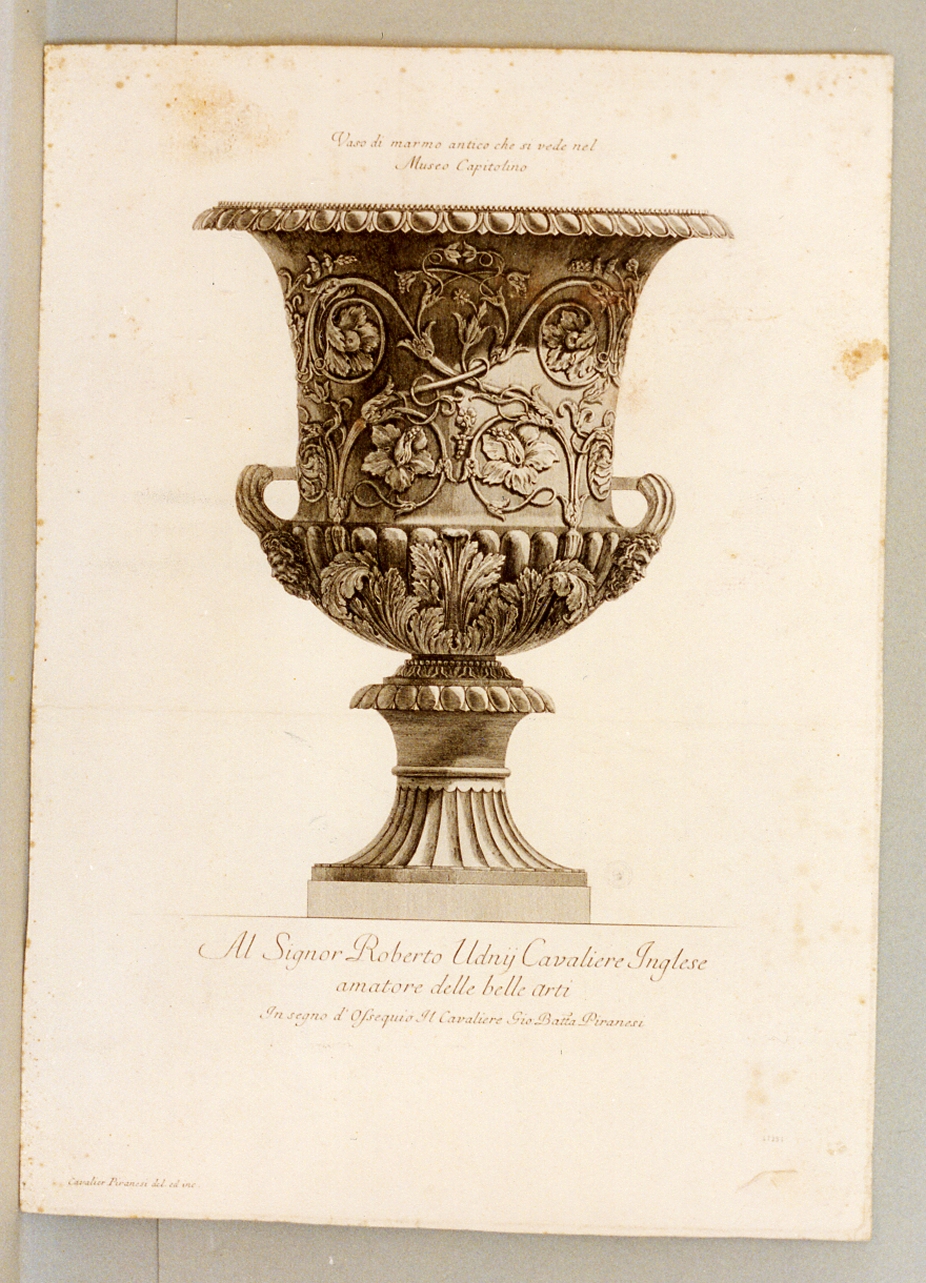 vaso (stampa tagliata) di Piranesi Giovanni Battista (sec. XVIII)