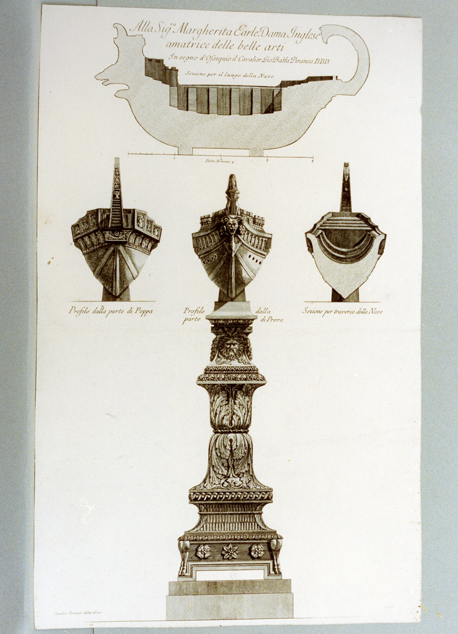 cippo ornamentale (stampa) di Piranesi Giovanni Battista (sec. XVIII)