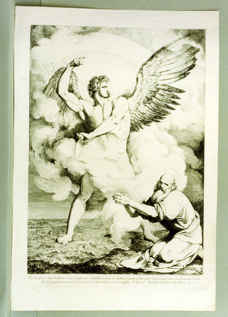 angelo dell'apocalisse (stampa tagliata) di Sabatelli Luigi (secc. XVIII/ XIX)