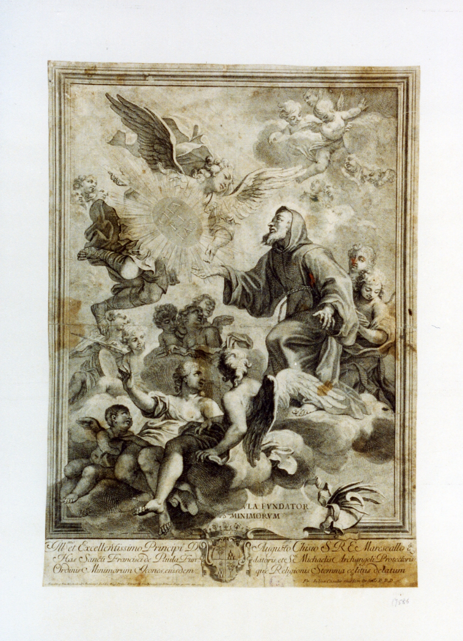 San Francesco di Paola (stampa) - ambito tedesco (sec. XVIII)