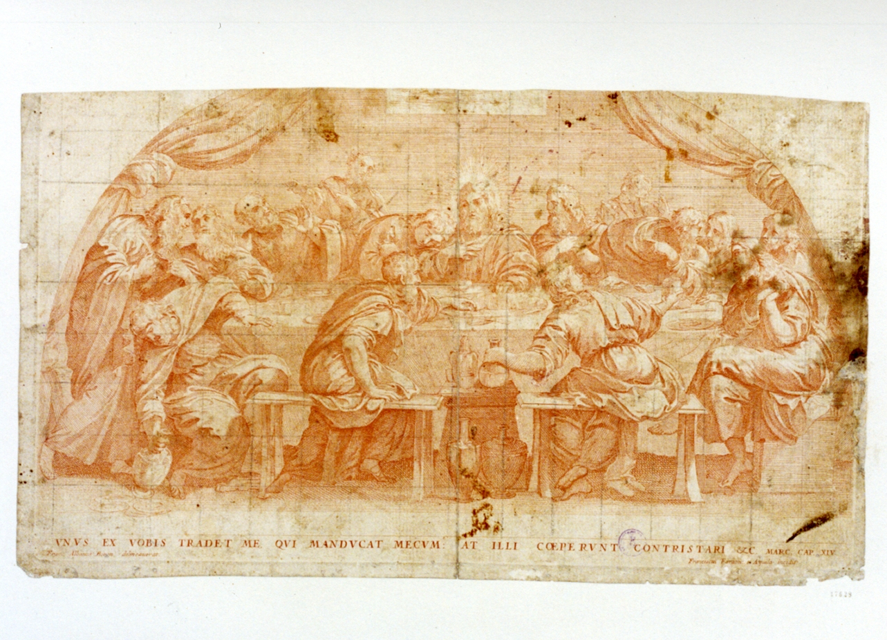 ultima cena (stampa a colori) di Aquila Francesco Faraone (sec. XVIII)