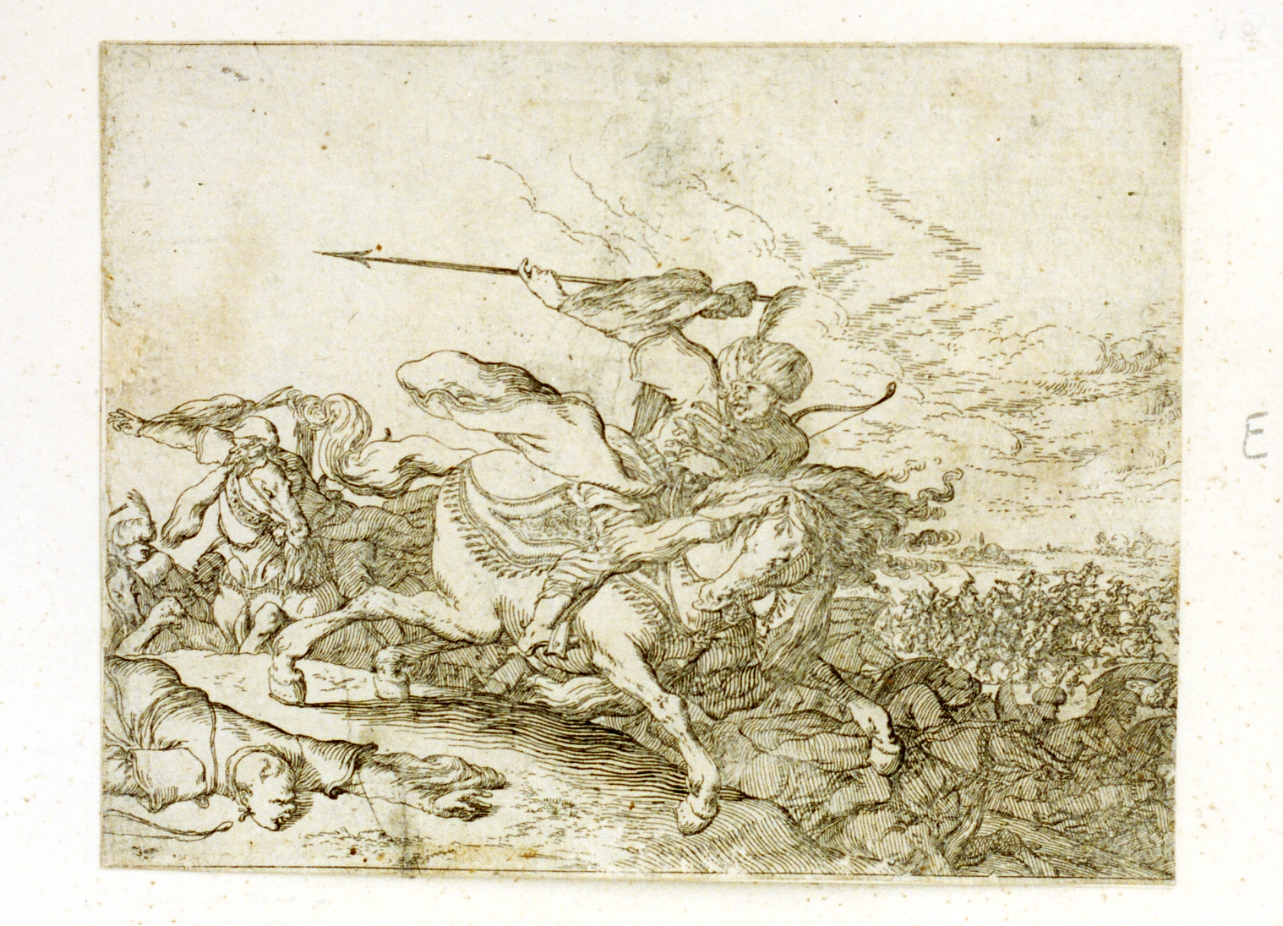 scena di battaglia (stampa) di Baur Johann Wilhelm (sec. XVII)