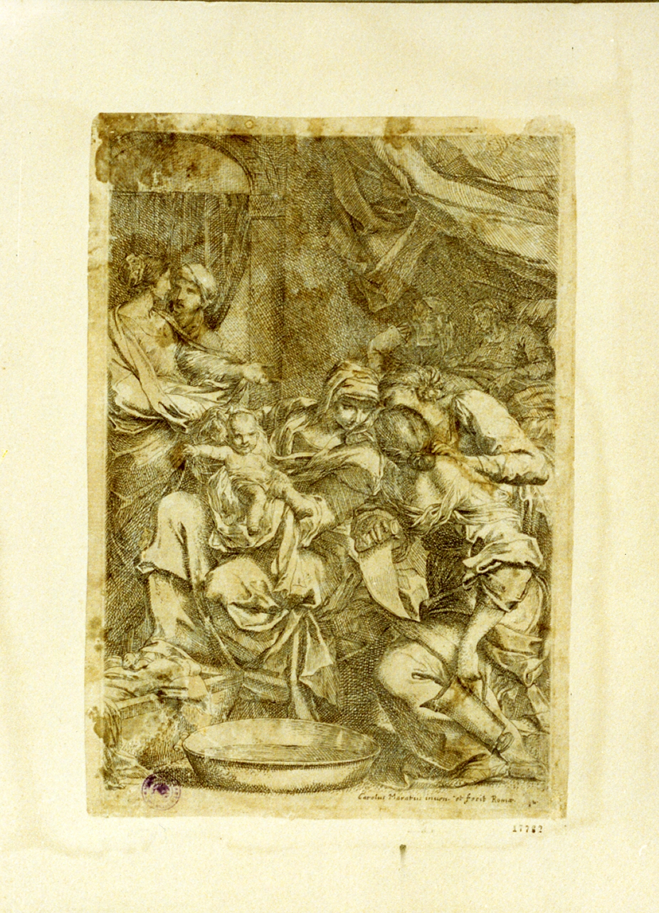 nascita di Maria Vergine (stampa tagliata) - ambito italiano (secc. XVII/ XVIII)