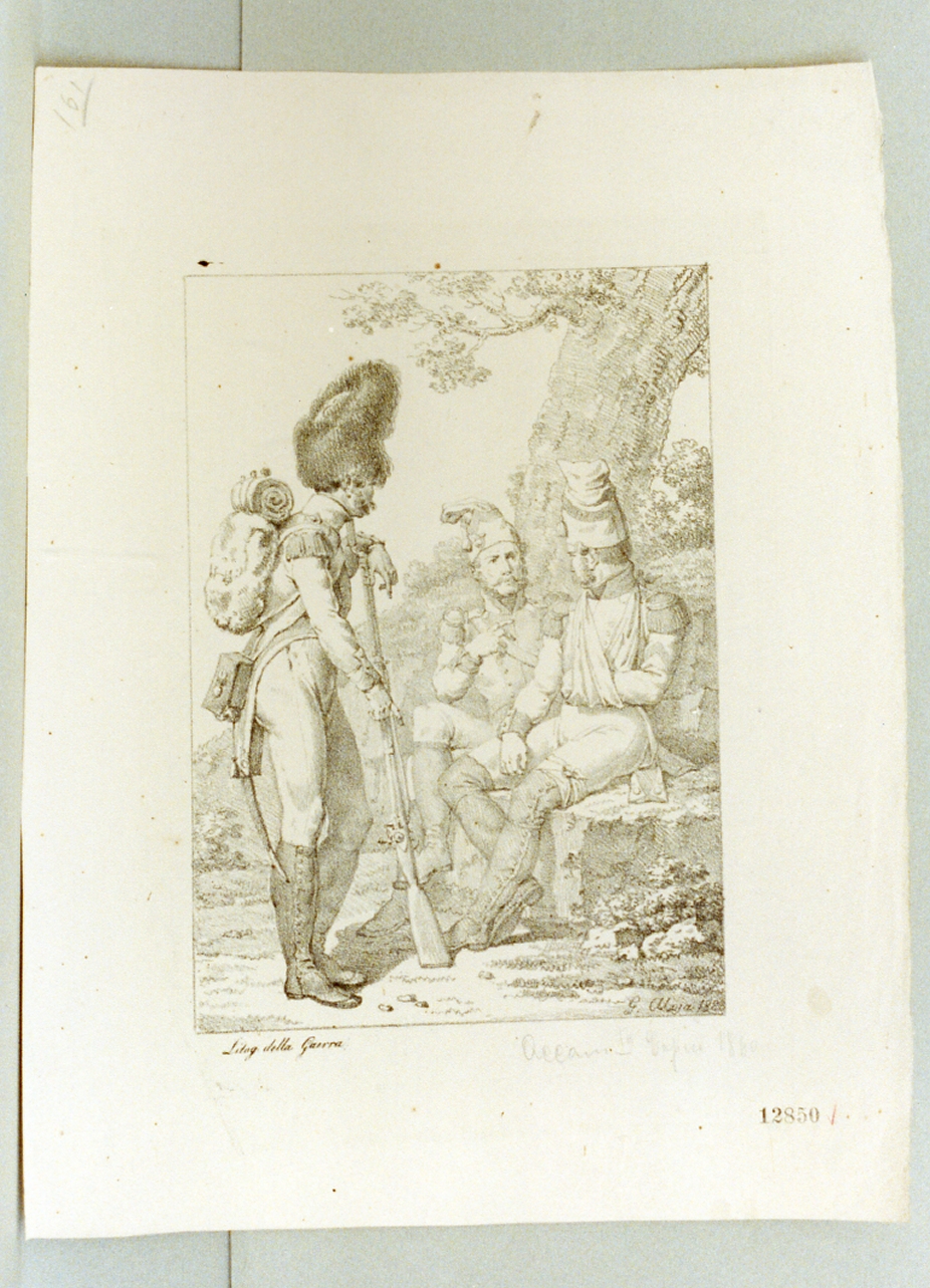 militari dell'esercito borbonico (stampa) di Aloja Giuseppe (sec. XIX)