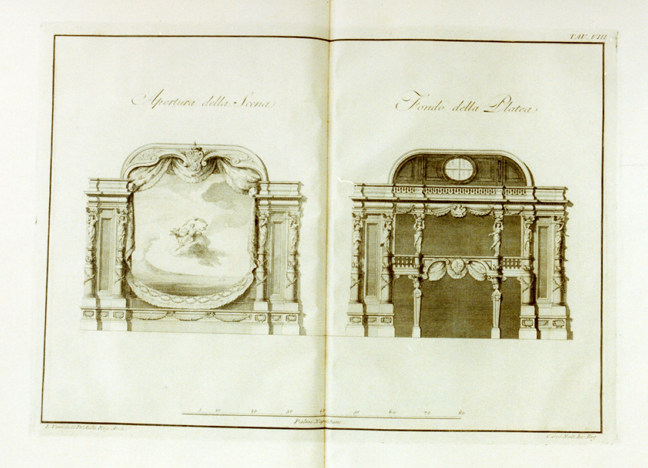 veduta del palazzo del duca d'Arcos a Napoli (stampa) di Vanvitelli Luigi, Nolli Carlo (sec. XVIII)