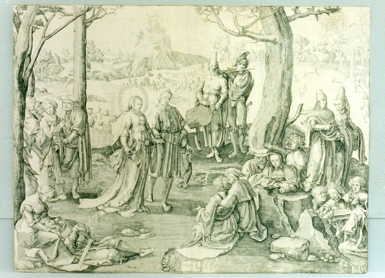 danza della Maddalena (stampa) di Van Leyden Lucas Hugensz detto Luca di Leida (sec. XVI)