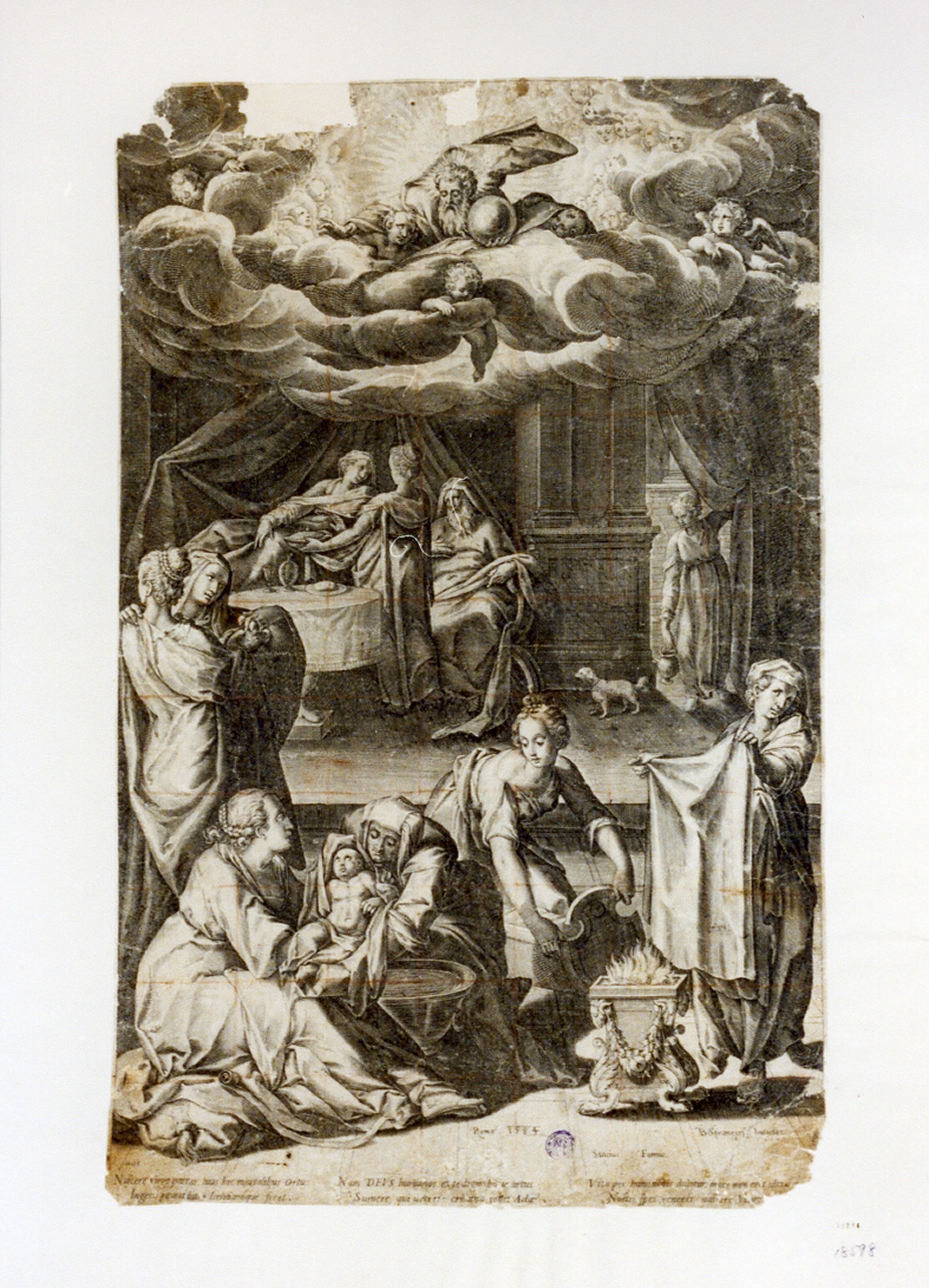 nascita di Maria Vergine (stampa) di Spranger Bartholomaeus, Greuter Mattheus (sec. XVI)